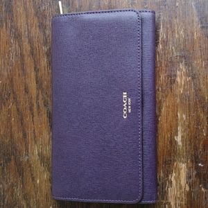 Coach New York Trifold Wallet - Purple - Pre Owned